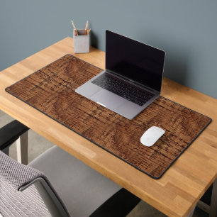 Rugged Chestnut Oak Wood Grain Look Desk Mat