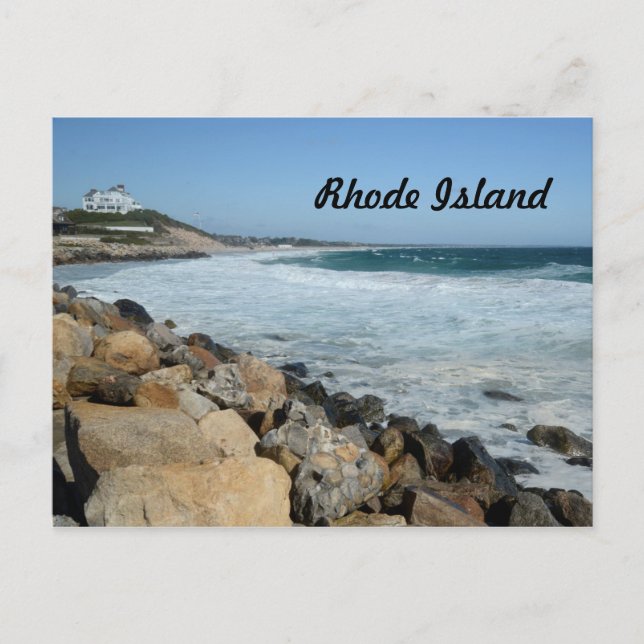 rugged coast in Rhode Island Postcard (Front)