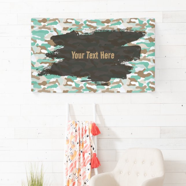 Rugged Coastal Camouflage Personalised Banner (Insitu)