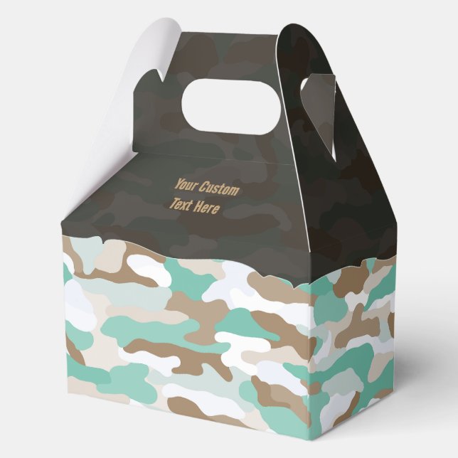 Rugged Coastal Camouflage Personalised Favour Boxe Box (Back)