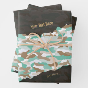 Rugged Coastal Camouflage Personalised Wrapping Paper Sheet