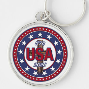 Rugged Cross USA 1776-2026 Key Ring