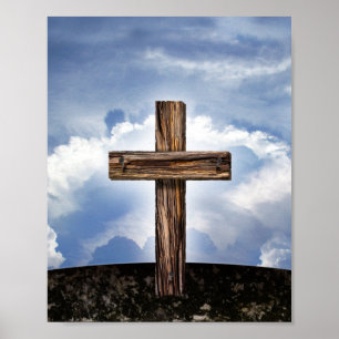 Rugged Cross with Sky Poster