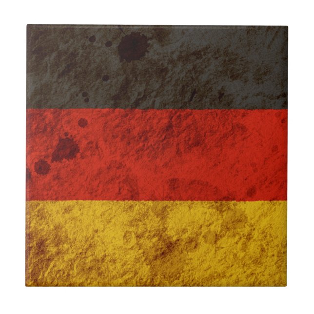 Rugged German Flag Ceramic Tile (Front)