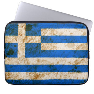 Rugged Greek Flag Laptop Sleeve
