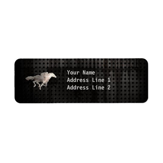 Rugged Horse Racing Return Address Label