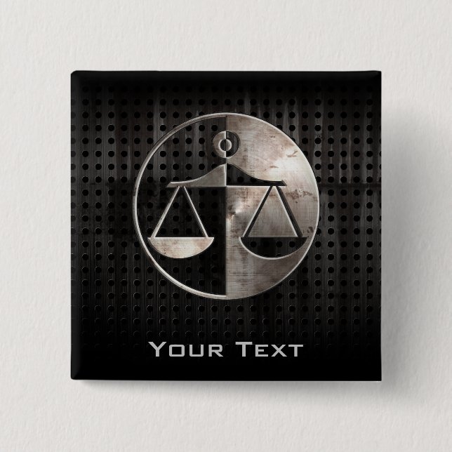 Rugged Justice Scales 15 Cm Square Badge (Front)