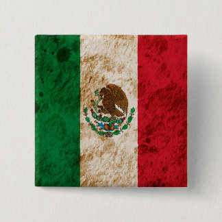 Rugged Mexican Flag 15 Cm Square Badge