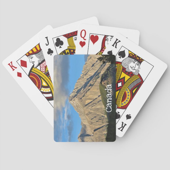 Rugged Mountain & Forest Lit by Setting Sun Playing Cards (Back)