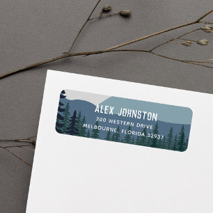 Rugged Mountain Range Return Address Label