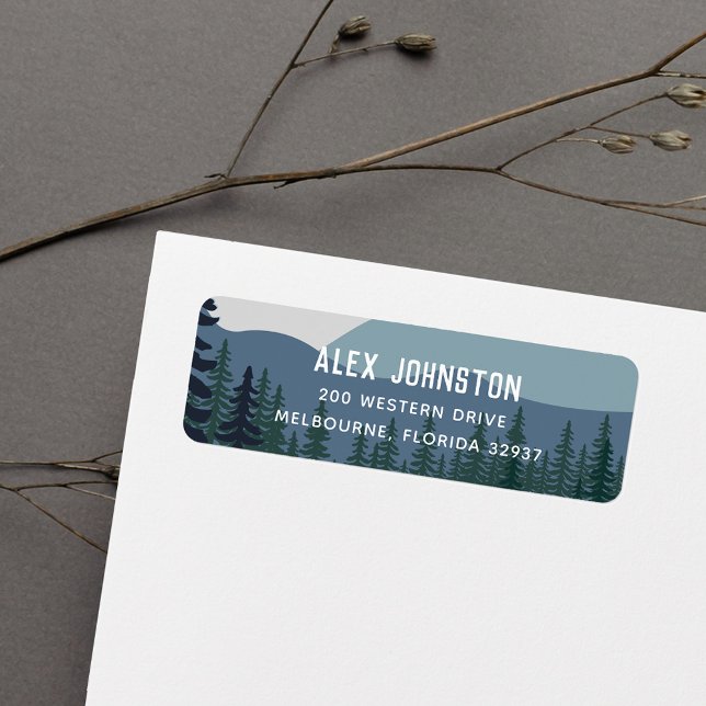 Rugged Mountain Range Return Address Label (Creator Uploaded)