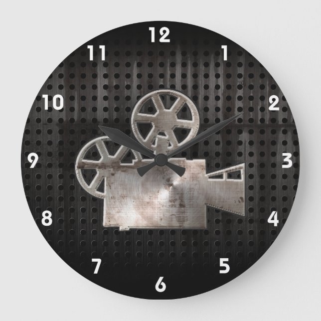 Rugged Movie Camera Large Clock (Front)