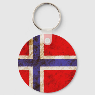Rugged Norwegian Flag Key Ring