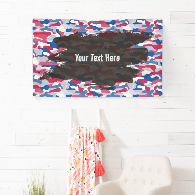 Rugged Patriotic Camouflage Personalised Banner (Insitu)