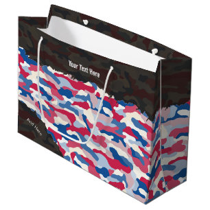 Rugged Patriotic Camouflage Personalised Large Gift Bag