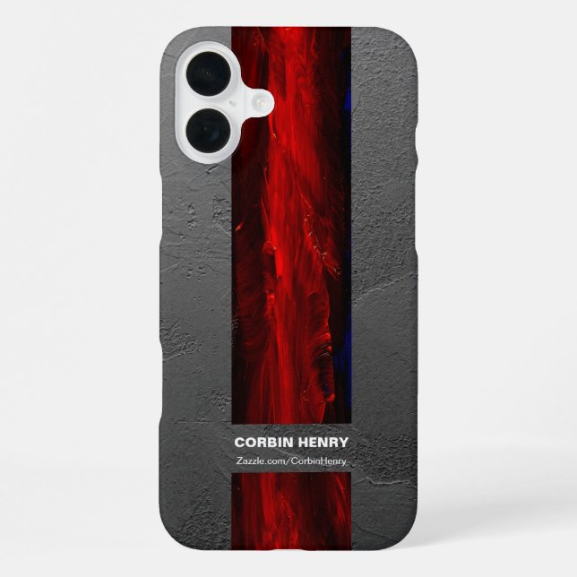 Rugged Red Name Abstract Texture iPhone Case (Back)