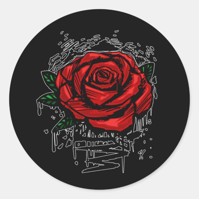Rugged Rose  Classic Round Sticker (Front)