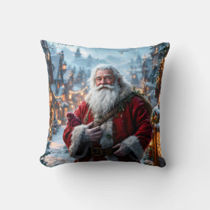 Rugged Santa Throw Pillow