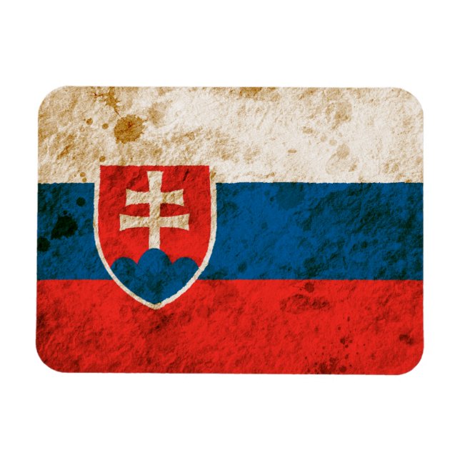 Rugged Slovakian Flag Magnet (Horizontal)
