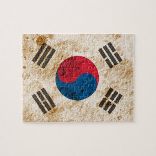 Rugged South Korean Flag Jigsaw Puzzle