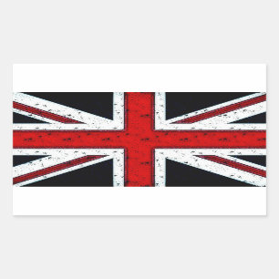 Rugged Union Jack Rectangular Sticker