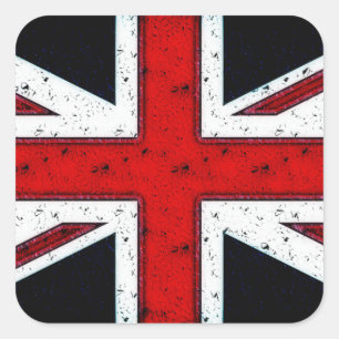 Rugged Union Jack Square Sticker