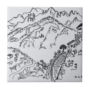Rugged Val d'Asco Corsica, France Ceramic Tile