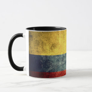 Rugged Vintage Colombian Flag Covered Ceramic Mug
