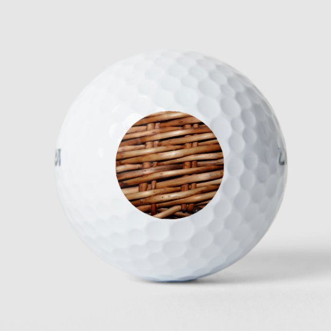 Rugged Wicker Basket Look Golf Balls (Front)