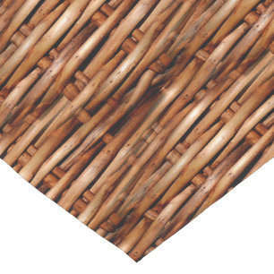 Rugged Wicker Basket Look Short Table Runner