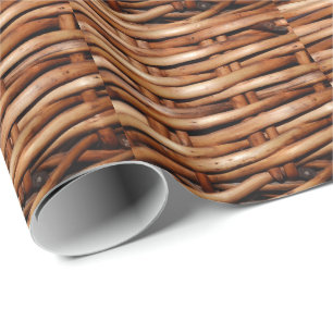 Rugged Wicker Basket Look Wrapping Paper