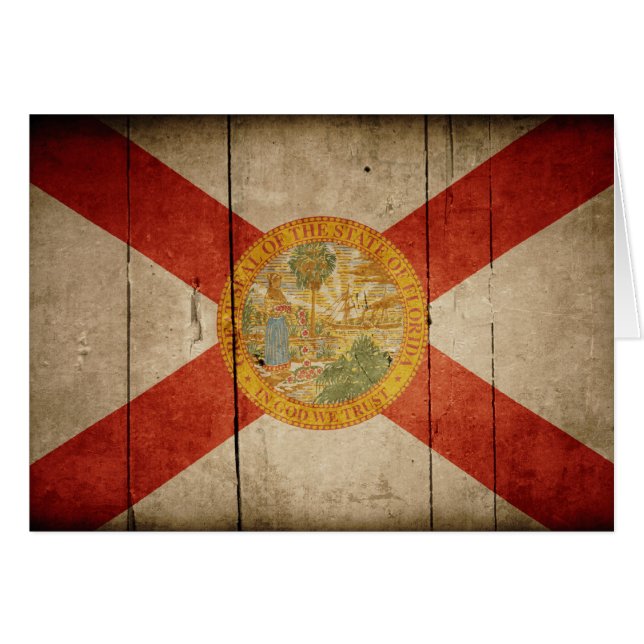 Rugged Wood Florida Flag (Front Horizontal)