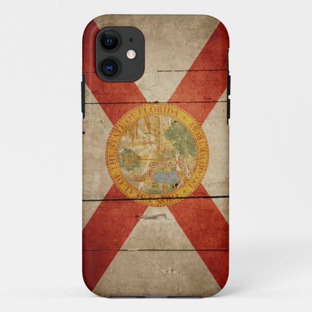 Rugged Wood Florida Flag Case-Mate iPhone Case (Back)