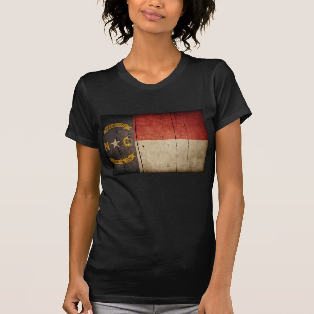 Rugged Wood North Carolina Flag T-Shirt (Front)