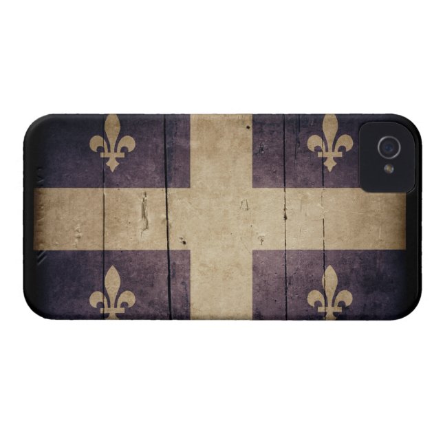Rugged Wood Quebec Flag Case-Mate iPhone Case (Back Horizontal)