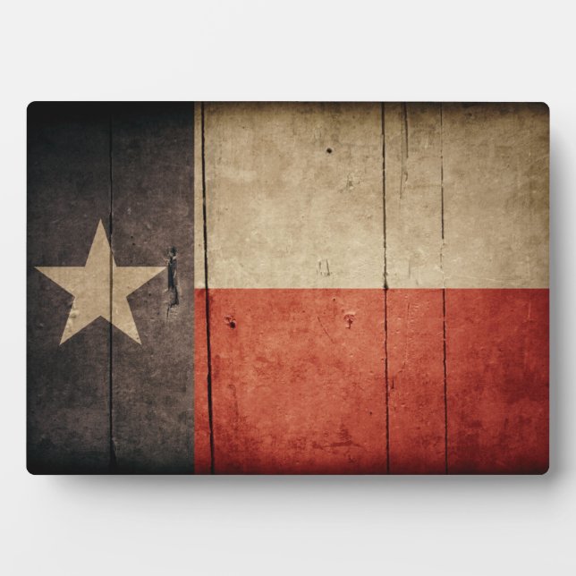 Rugged Wood Texas Flag Plaque (Front)