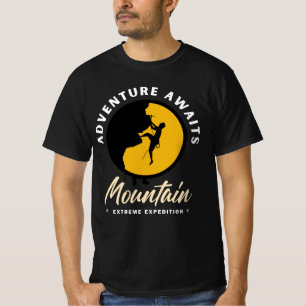Rugged Yellow Black Rock Climbing T-Shirt