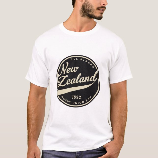 Ruggershirts Retro New Zealand Rugby T-Shirt (Front)
