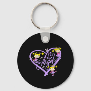 Rugrats Angelica 99 Percent Angel Lavender Heart Key Ring