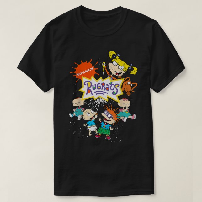 Rugrats Logo With Nick Logo And Rugrats Characters T-Shirt (Design Front)