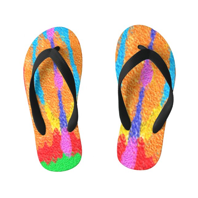 Rugs and Rags abstract pure art supreme  Bath Towe Kid's Thongs (Footbed)