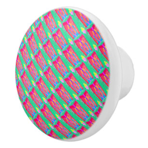 Rugs and Rags abstract pure art supreme Ceramic Knob