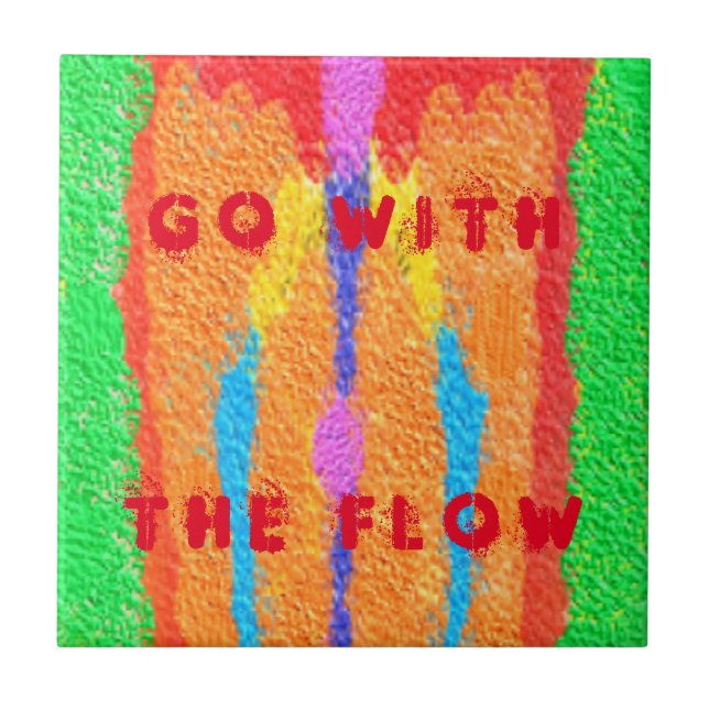 Rugs and Rags abstract pure art supreme            Ceramic Tile (Front)