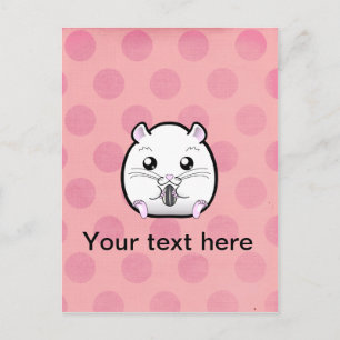 Rugular All White Syrian Hamster Postcard