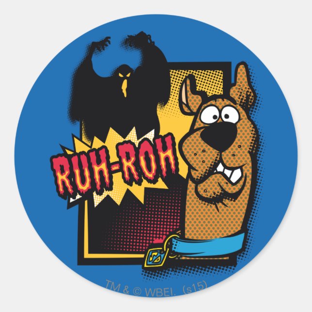 Ruh-Roh Scooby-Doo and a Ghost Classic Round Sticker (Front)