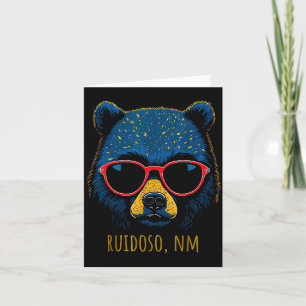 Ruidoso New Mexico Bear Wearing Sungles Design Card