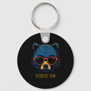 Ruidoso New Mexico Bear Wearing Sungles Design Key Ring