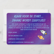 Ruimtevaart Verjaardag Uitnodiging – Birthday 