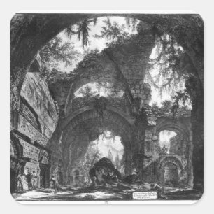 Ruined Gallery of the Villa Adriana at Tivoli Square Sticker