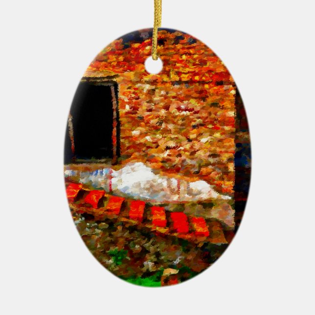 Ruins at Pompeii Italy Ceramic Tree Decoration (Front)